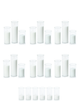 White Event Pillar Candles & Glass Wedding Bundle - Large