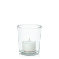 White Acrylic Cup Event Tealight in Glass Votive