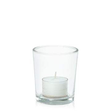 White Acrylic Cup Event Tealight in Glass Votive - Set of 96