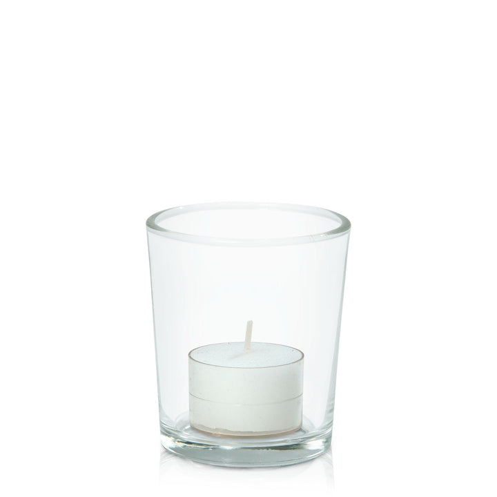 White Acrylic Cup Event Tealight in Glass Votive - Set of 96