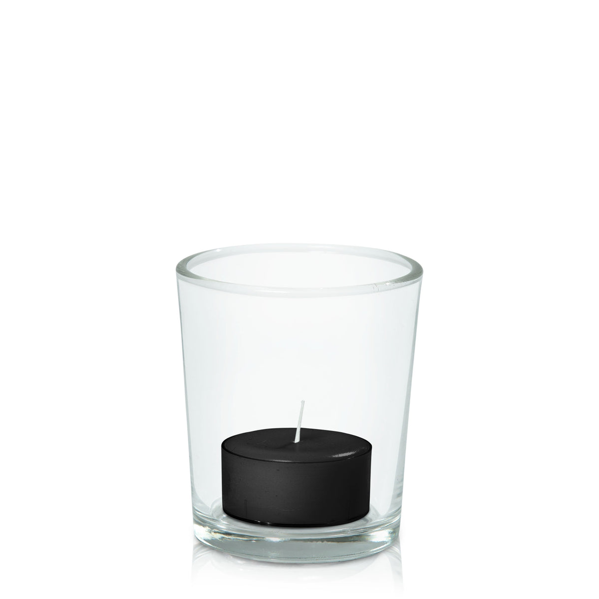 Black Tealight in Glass Votive Pack Pack of 24