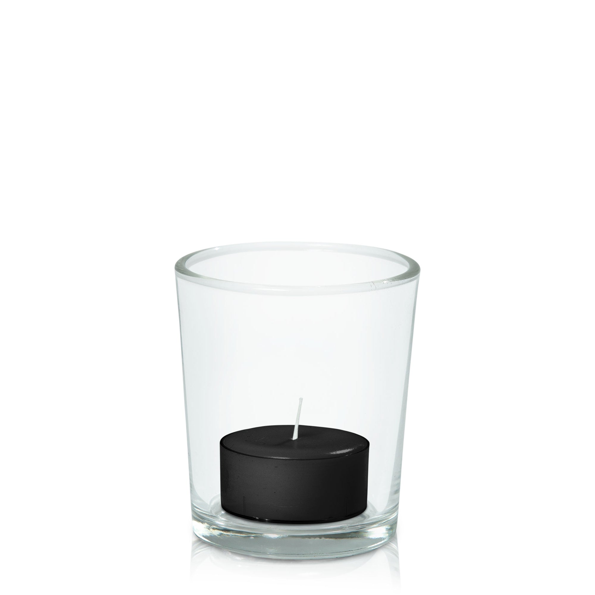 Black Tealight in Glass Votive Pack Pack of 24
