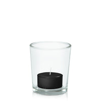 Black Tealight in Glass Votive Pack