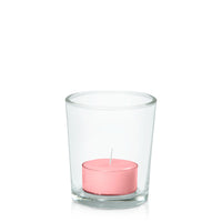 Coral Pink Tealight in Glass Votive Pack