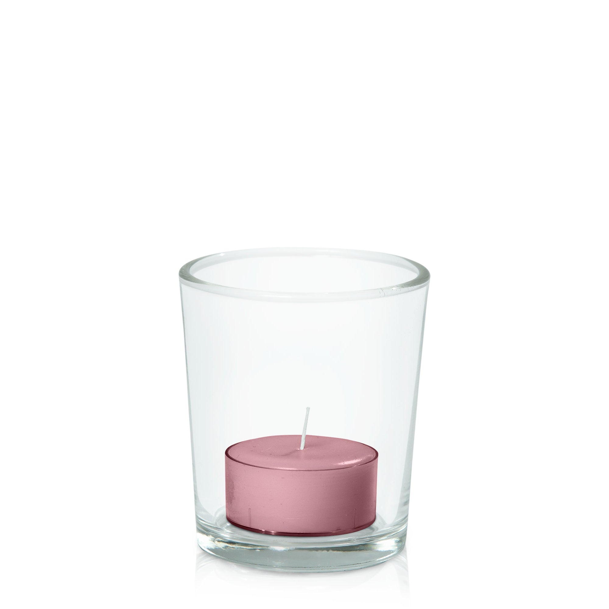 Dusty Pink Tealight in Glass Votive Pack Pack of 24