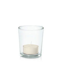 Ivory Tealight in Glass Votive Pack Pack of 24
