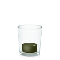 Olive Tealight in Glass Votive Pack Pack of 24
