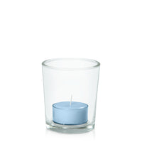Pastel Blue Tealight in Glass Votive Pack