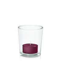Plum Tealight in Glass Votive Pack