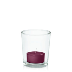 Plum Tealight in Glass Votive Pack Pack of 24