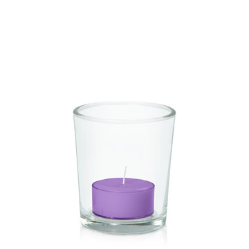Purple Tealight in Glass Votive Pack Pack of 24
