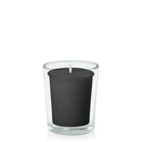 Black Votive Candle in Glass Votive Pack