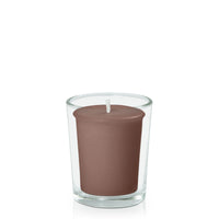 Chocolate Votive Candle in Glass Votive Pack