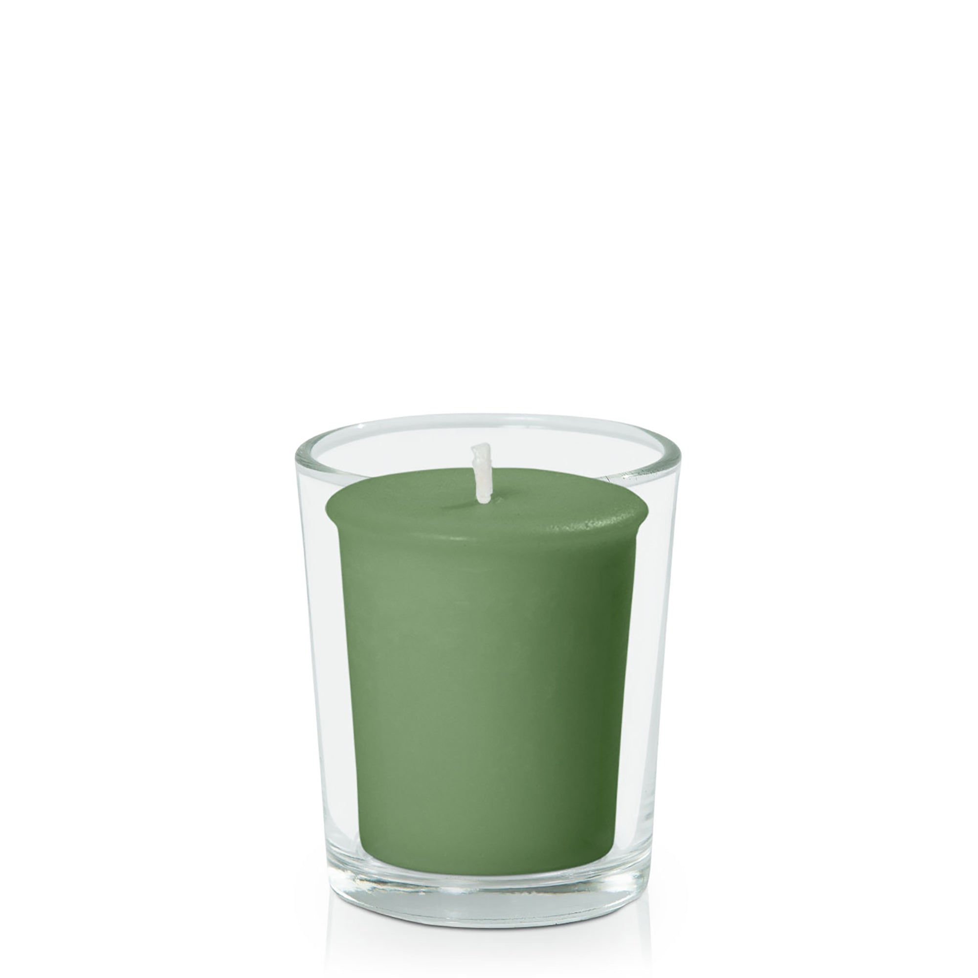 Green Votive Candle in Glass Votive Pack Pack of 24