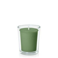 Green Votive Candle in Glass Votive Pack