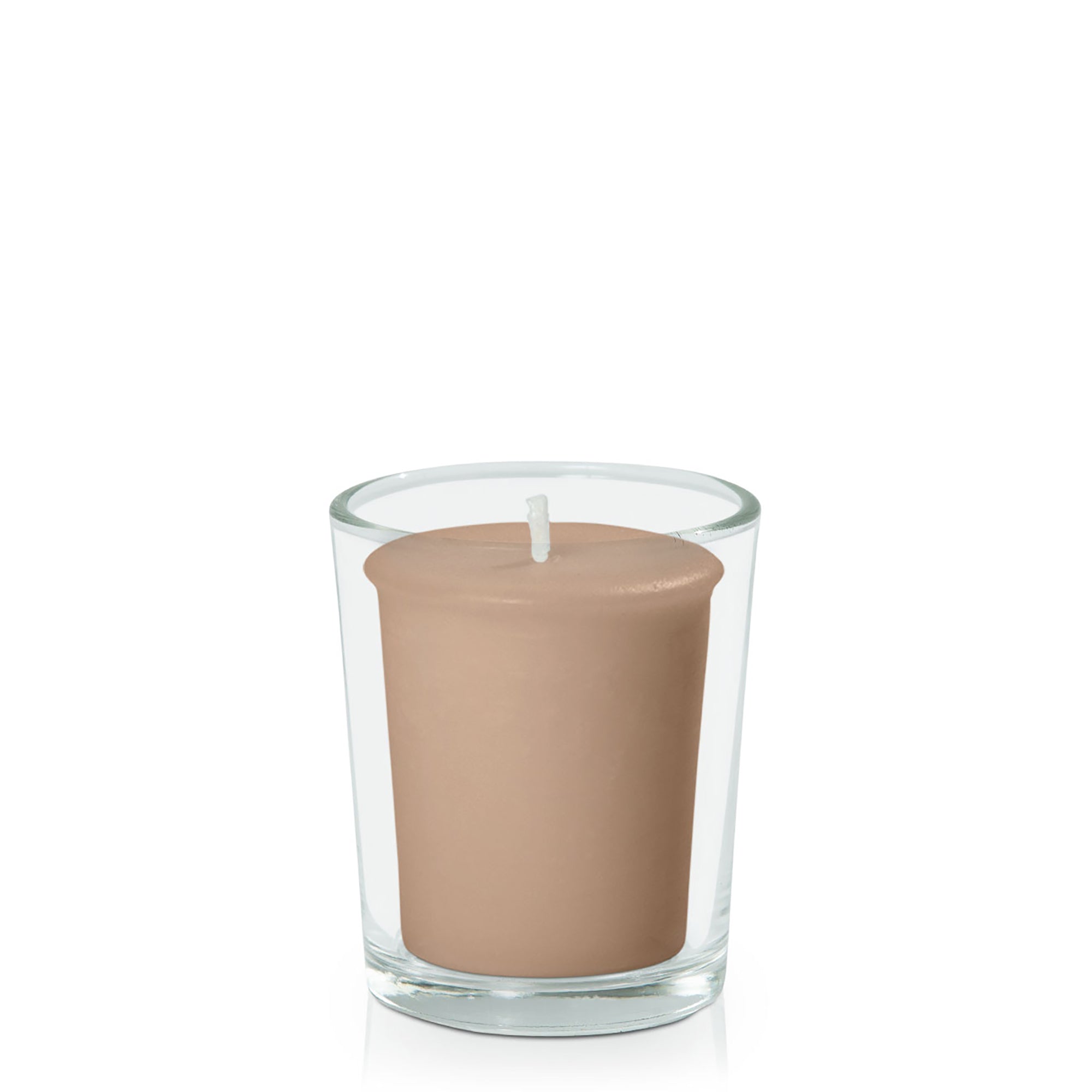 Latte Votive Candle in Glass Votive Pack Pack of 24