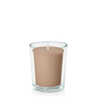 Latte Votive Candle in Glass Votive Pack