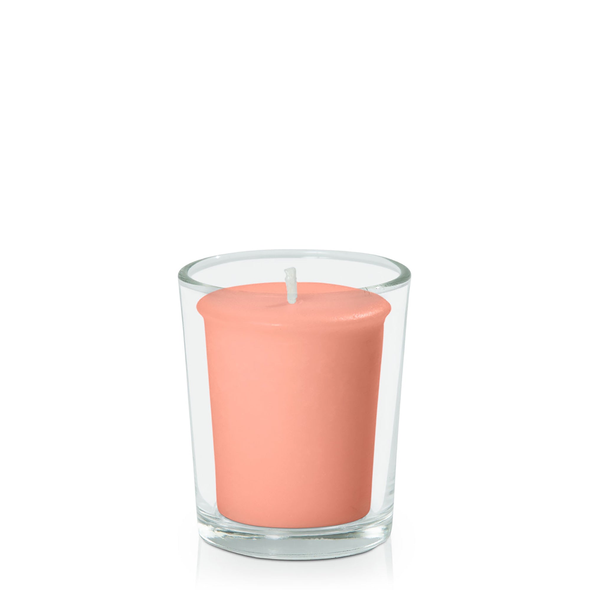 Peach Votive Candle in Glass Votive Pack Pack of 24