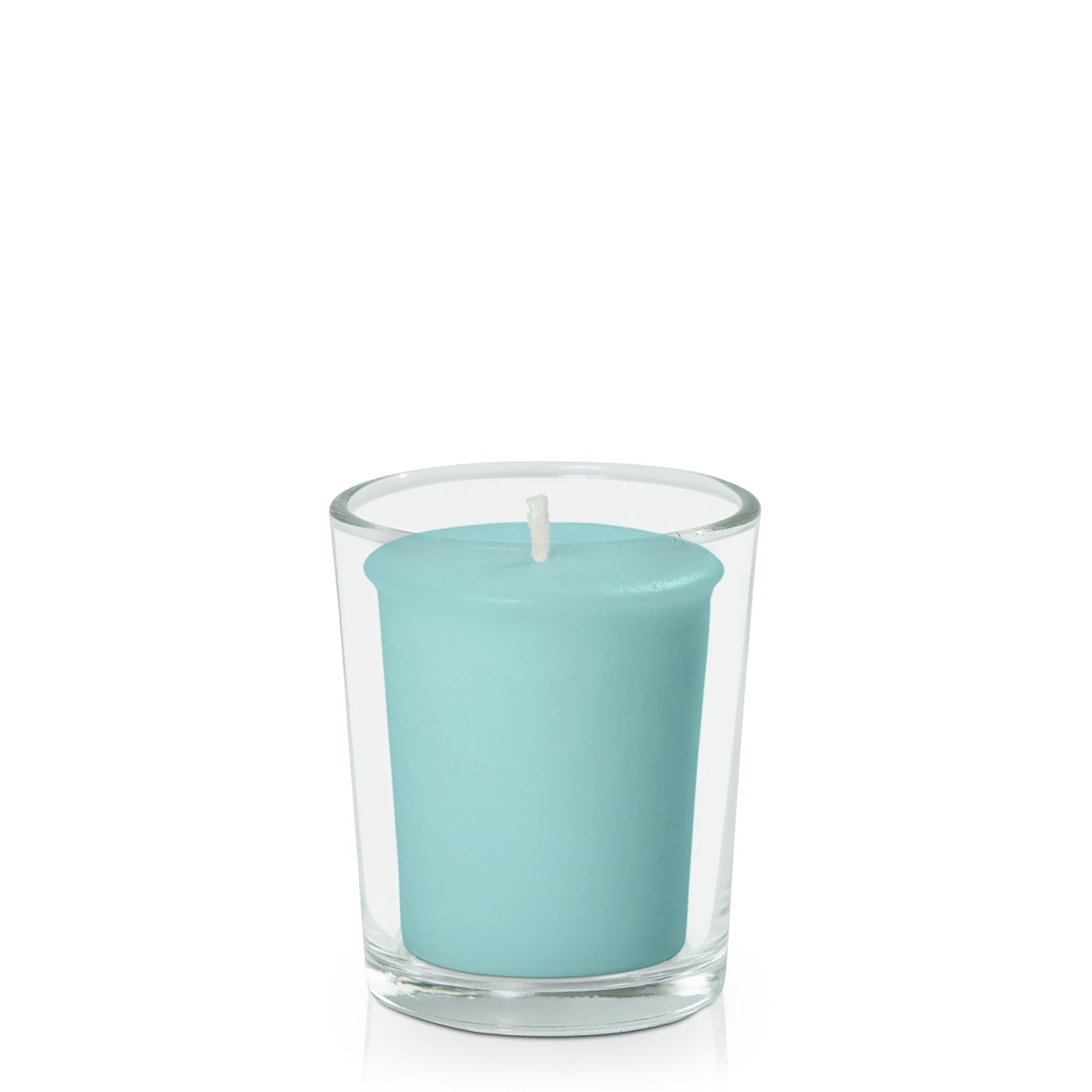Pastel Teal Votive Candle in Glass Votive Pack Pack of 24