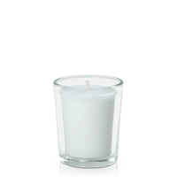 White Votive Candle in Glass Votive Pack