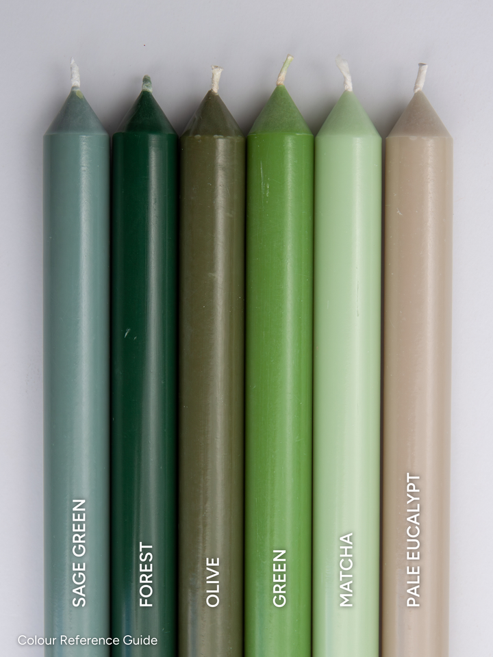Green 7cm x 7cm Pillar Pack of 1
