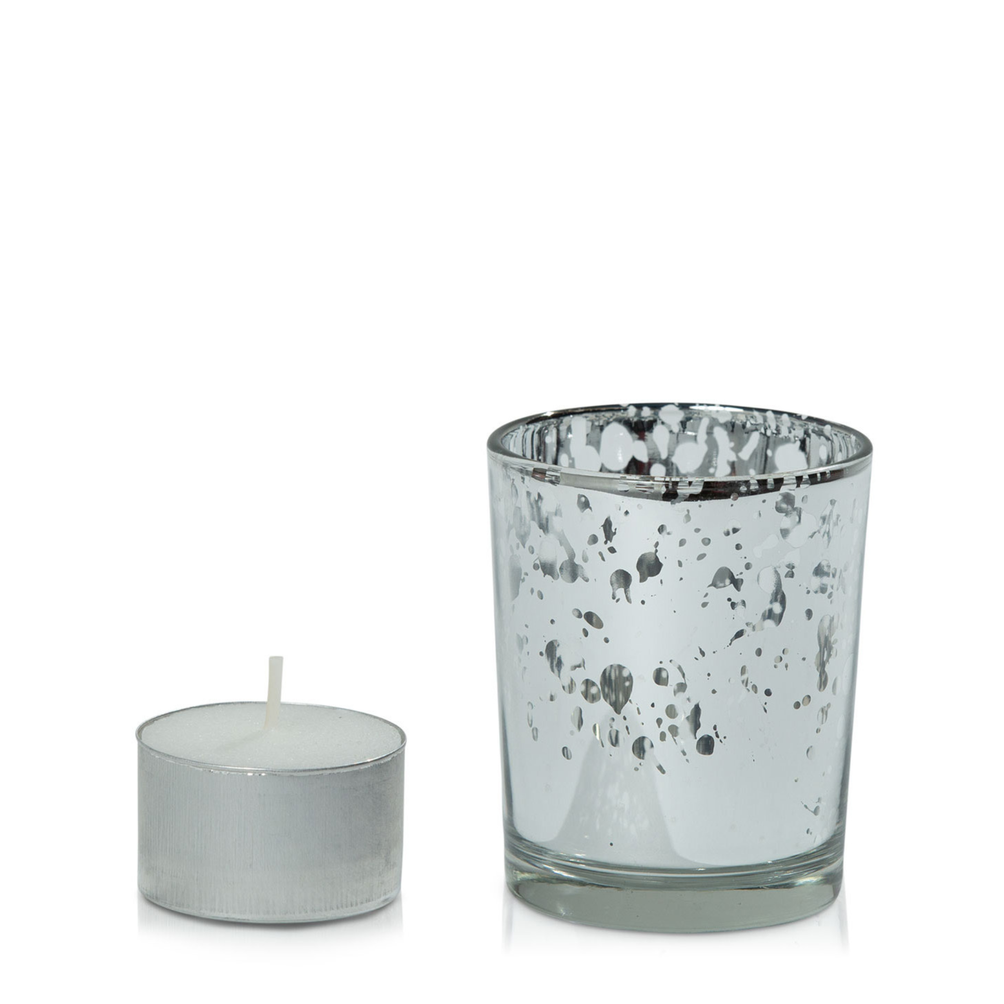White Event Tealight in Mercury Silver Votive