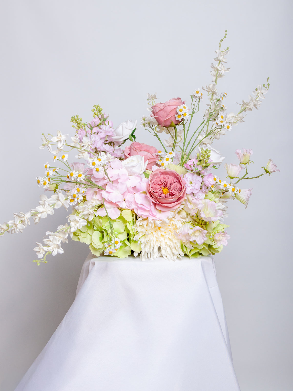 Pink Snapdragon & Green Hydrangea Cloud - Medium