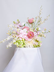 Pink Snapdragon & Green Hydrangea Cloud - Medium