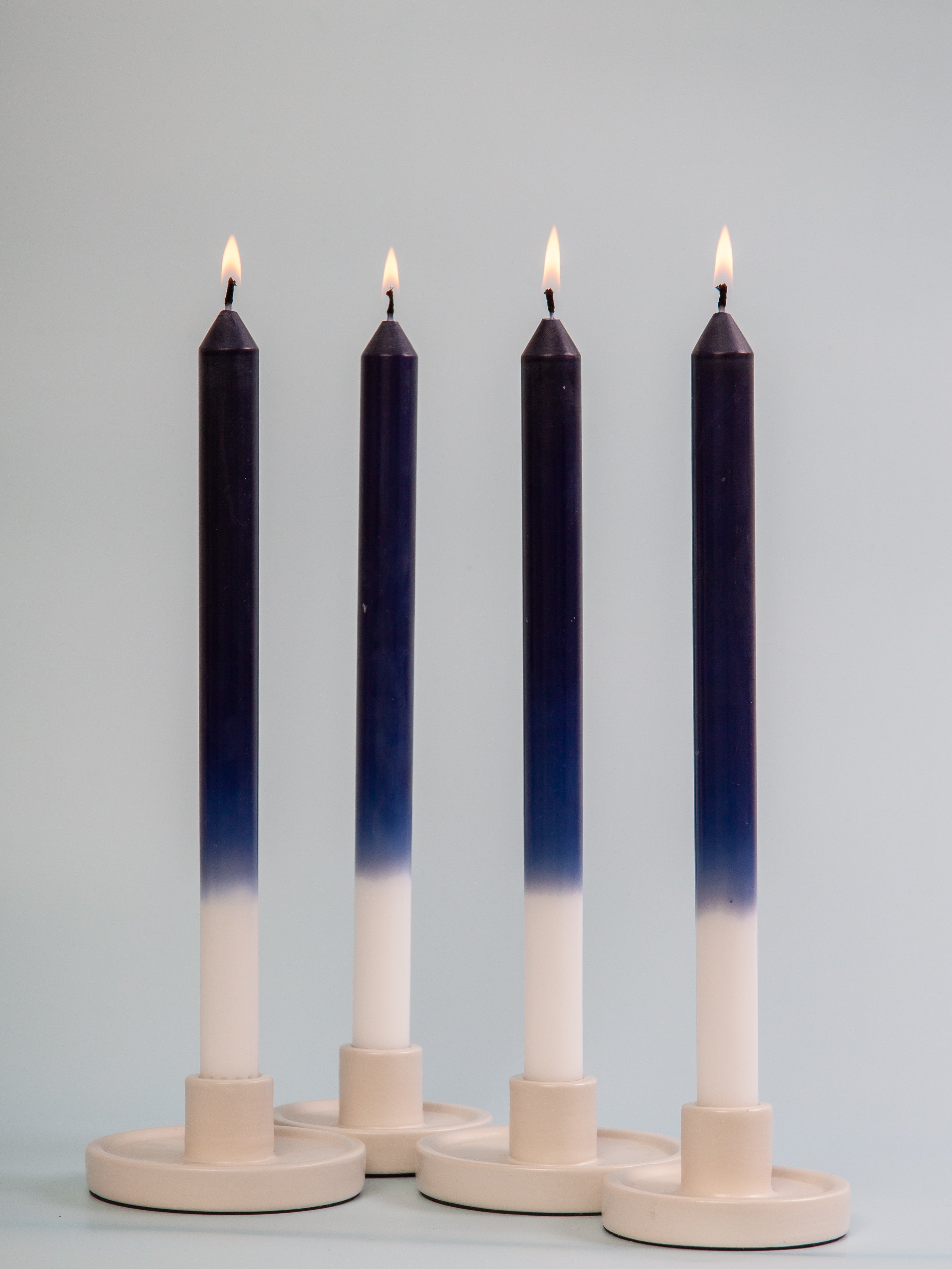 White & Sapphire 30cm Ombre Dinner Candles