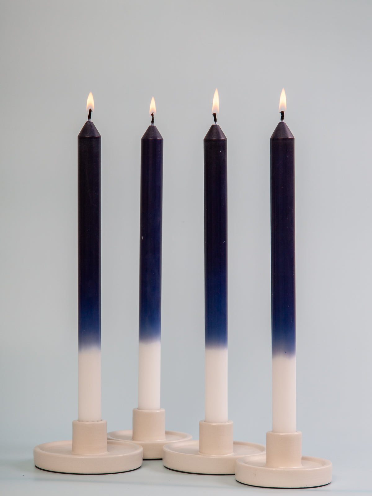 White & Sapphire 30cm Ombre Dinner Candles
