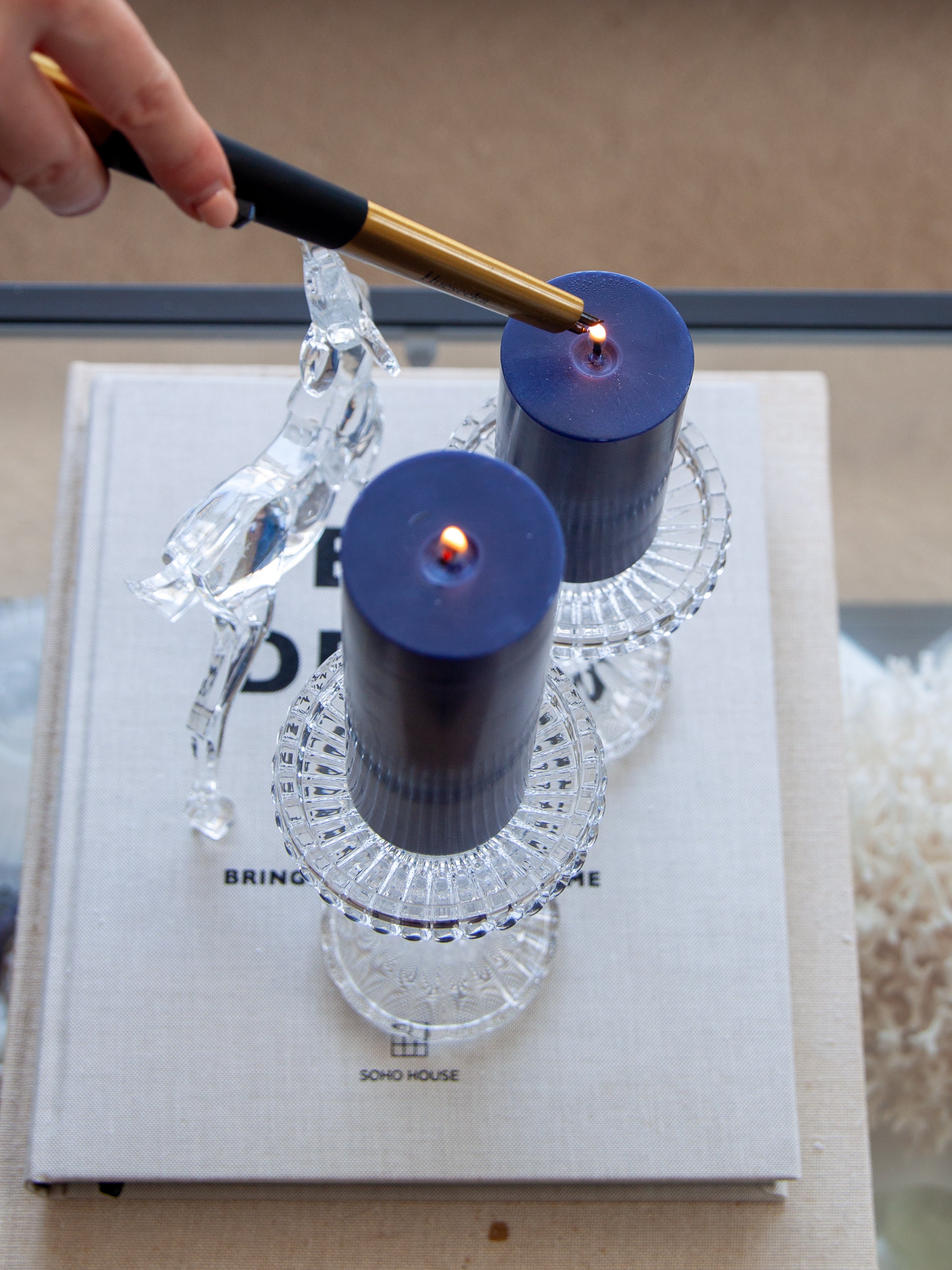Clear Celestia Glass Candle Holder - Medium