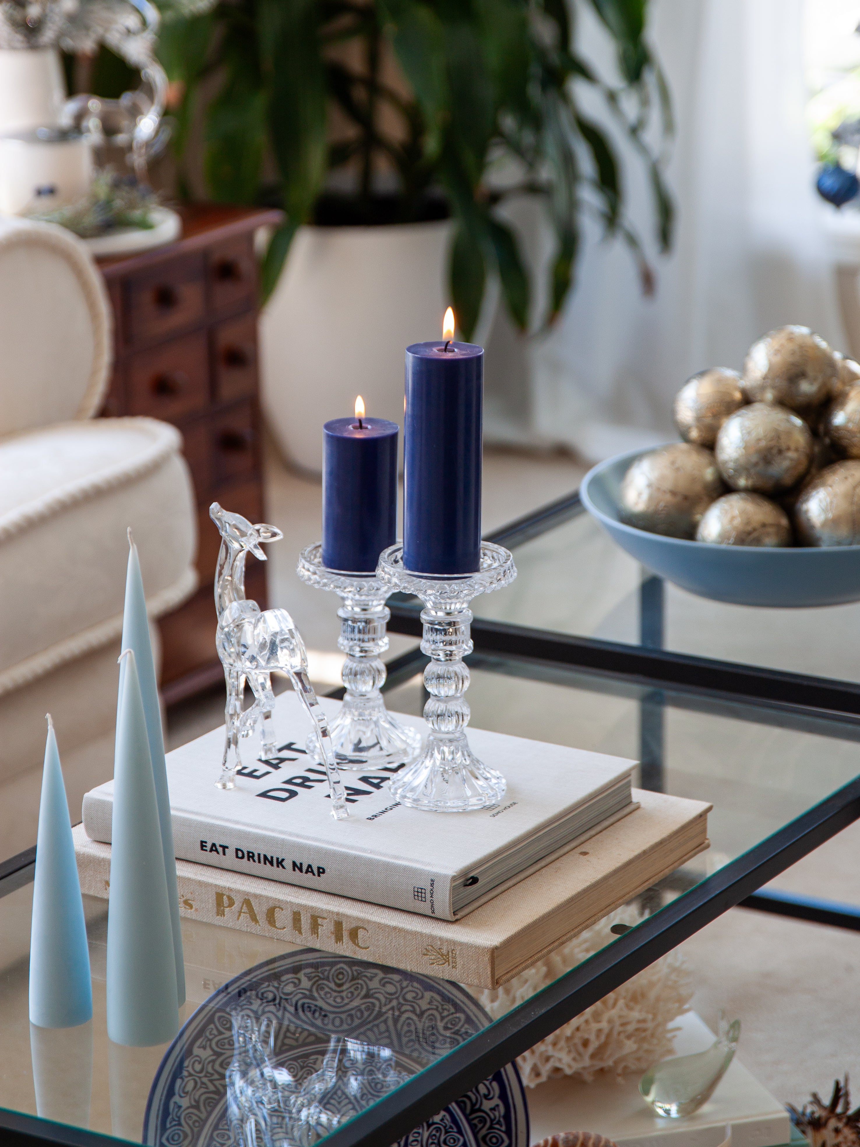 Clear Celestia Glass Candle Holder - Medium