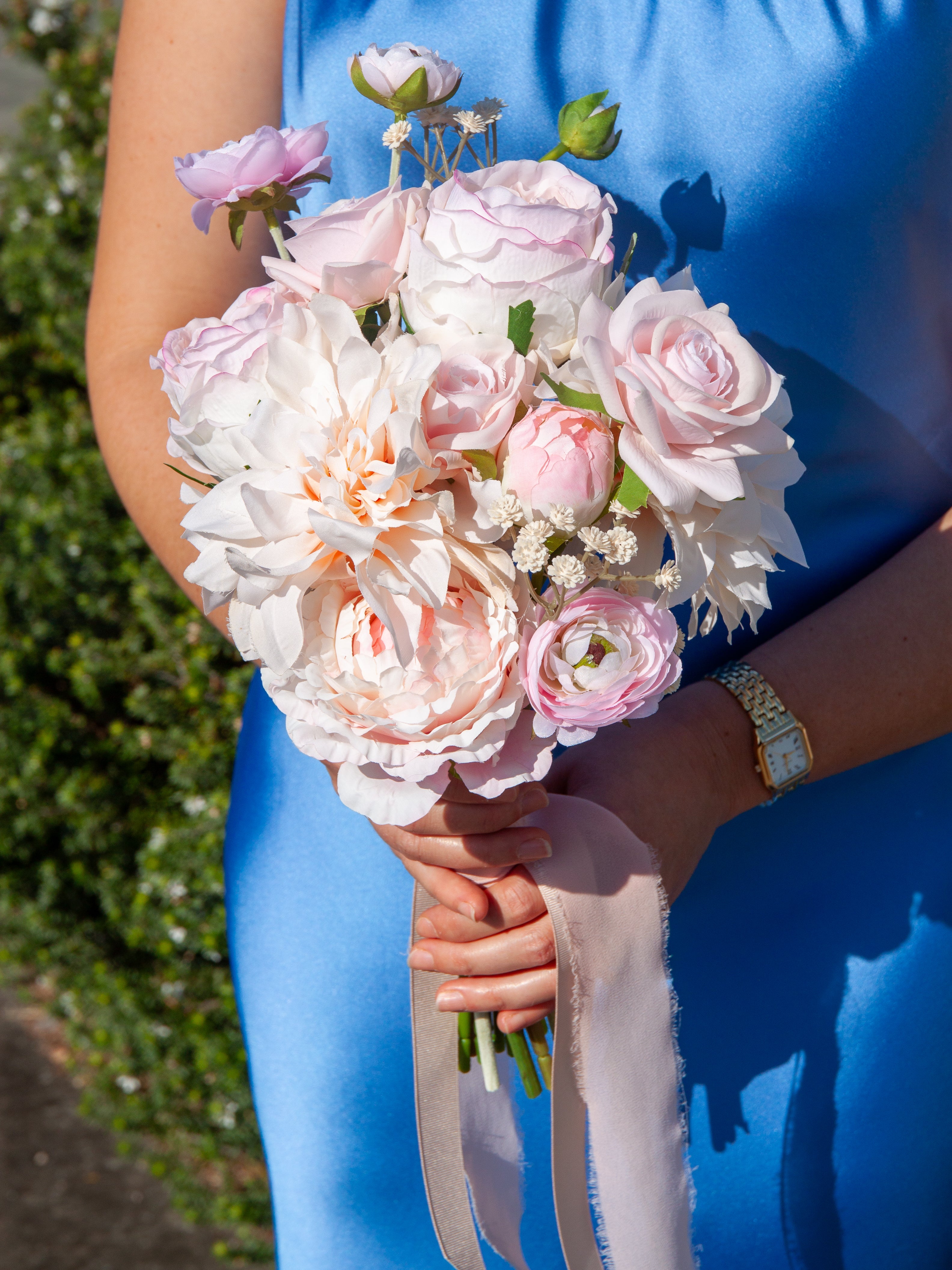 Pink Rose & Ranunculus Bridesmaid Bouquet