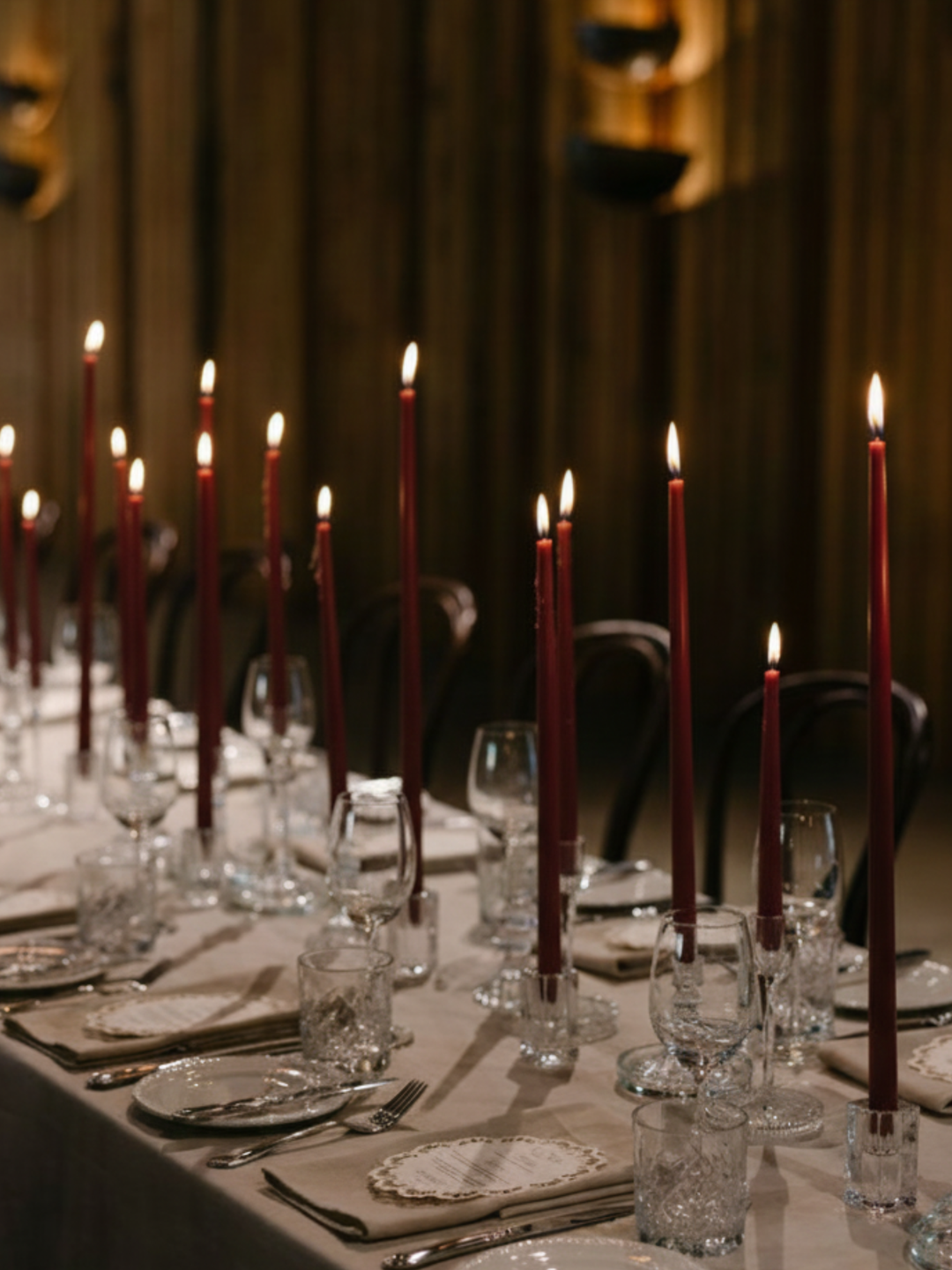 Burgundy 35cm Taper Candles