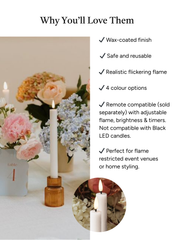 White 24.5cm LED Dinner Candles