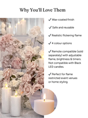 White 8cm LED Pillar Set - Med