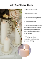 White 5cm LED Pillar Set - Lg