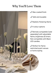 White 31cm LED Taper Candles