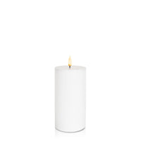 White 8cm x 15cm LED Pillar