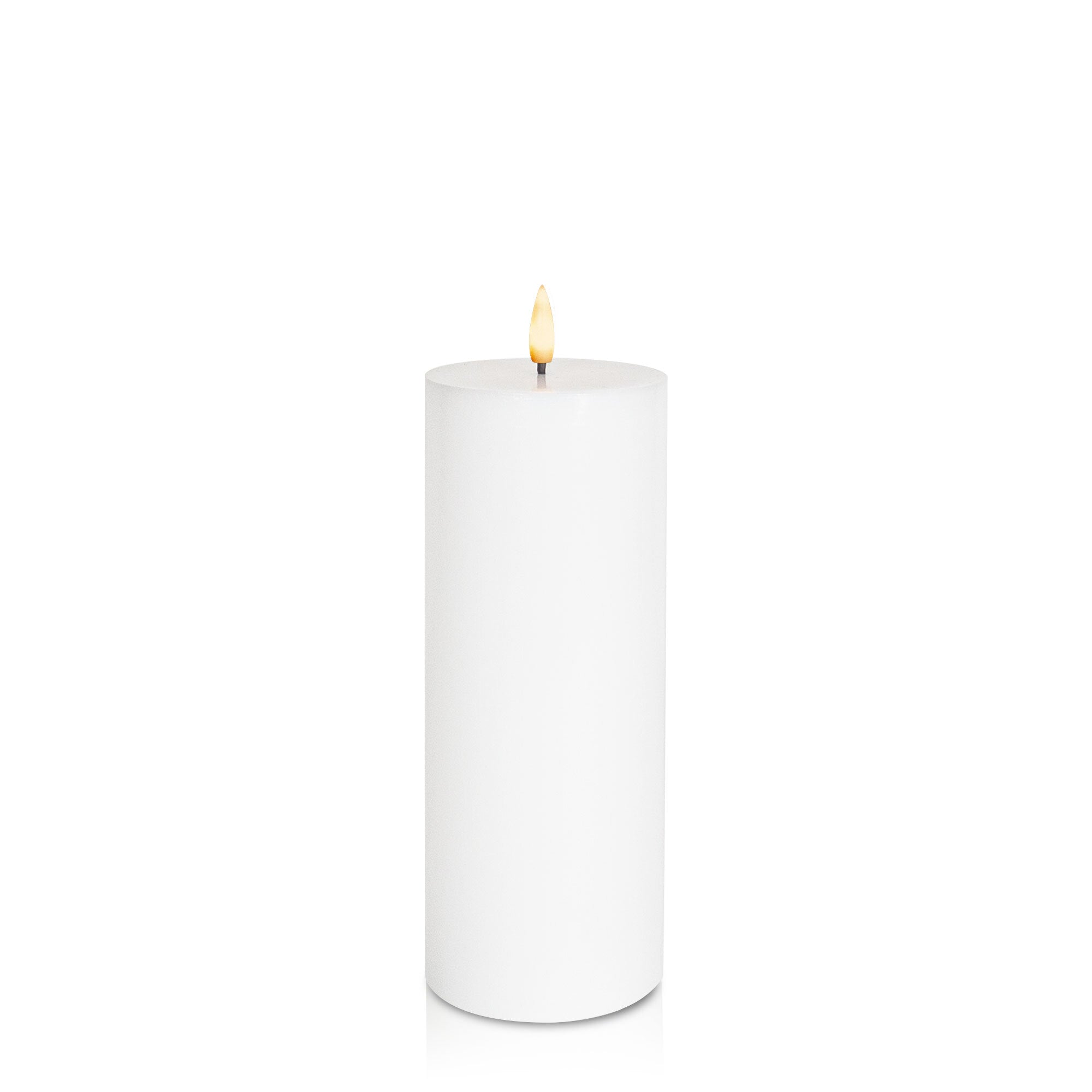 White 8cm x 20cm LED Pillar Pack of 1