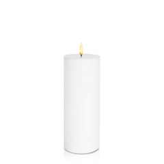 White 8cm x 20cm LED Pillar Pack of 1