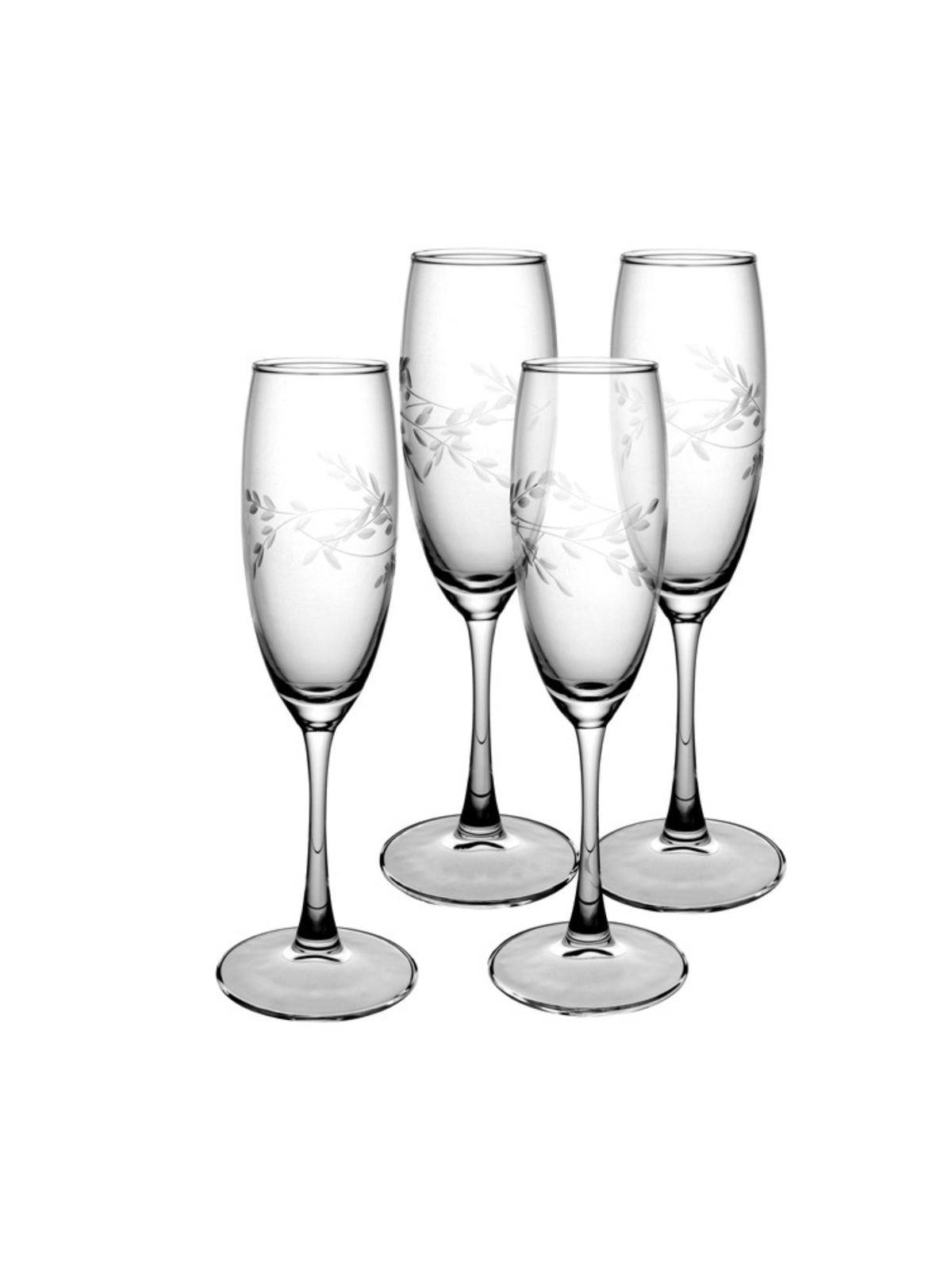 Hansen Engraved Vine Flute Set 4