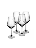 Irwin Engraved Starburst Wine Glass Set 4