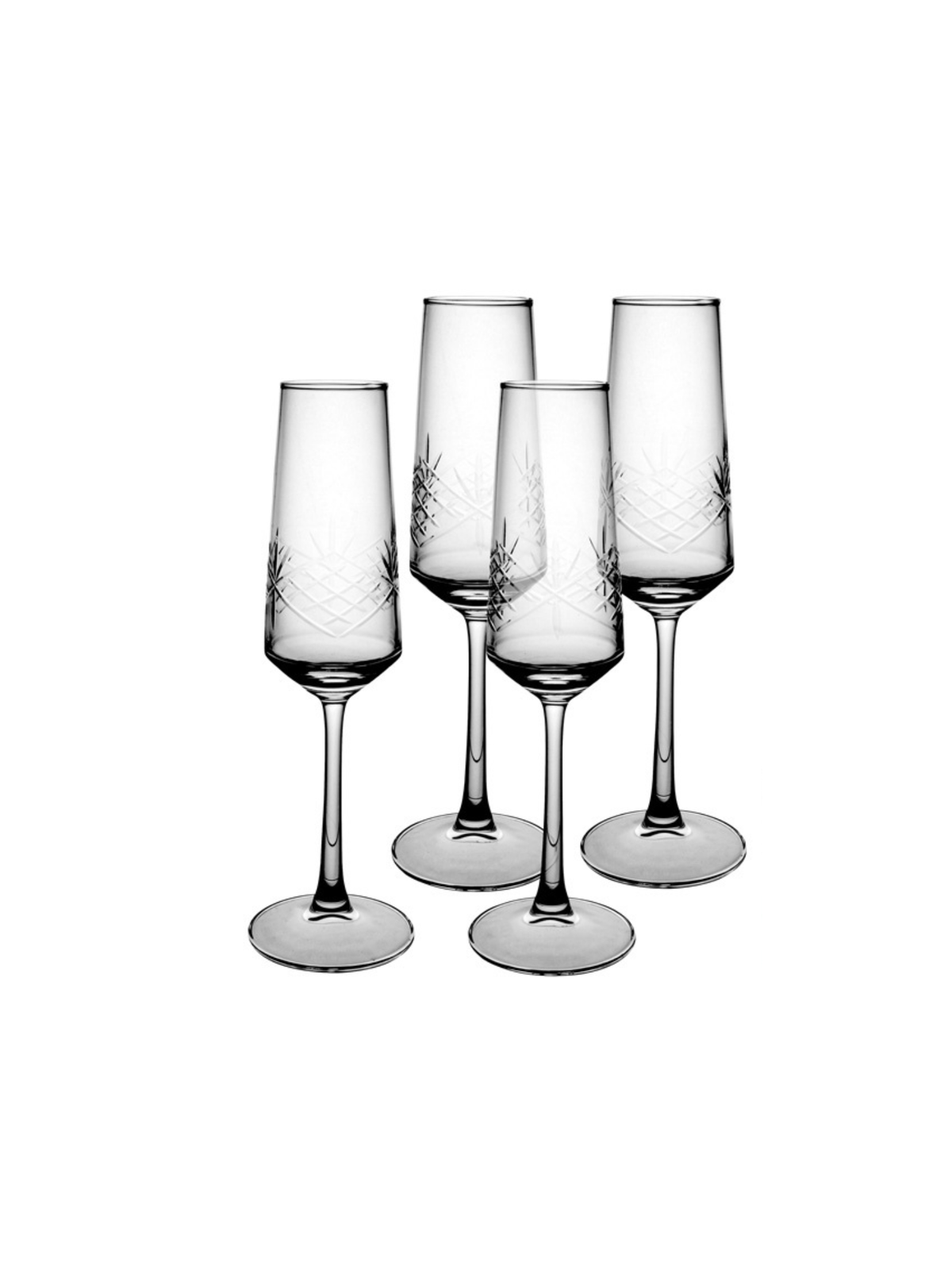 Irwin Engraved Starburst Flute Set 4