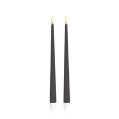 Black 31cm LED Taper Candles Pack of 2