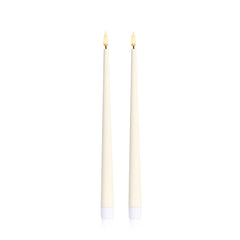 Ivory 31cm LED Taper Candles Pack of 2