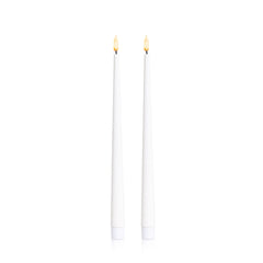 White 31cm LED Taper Candles Pack of 2