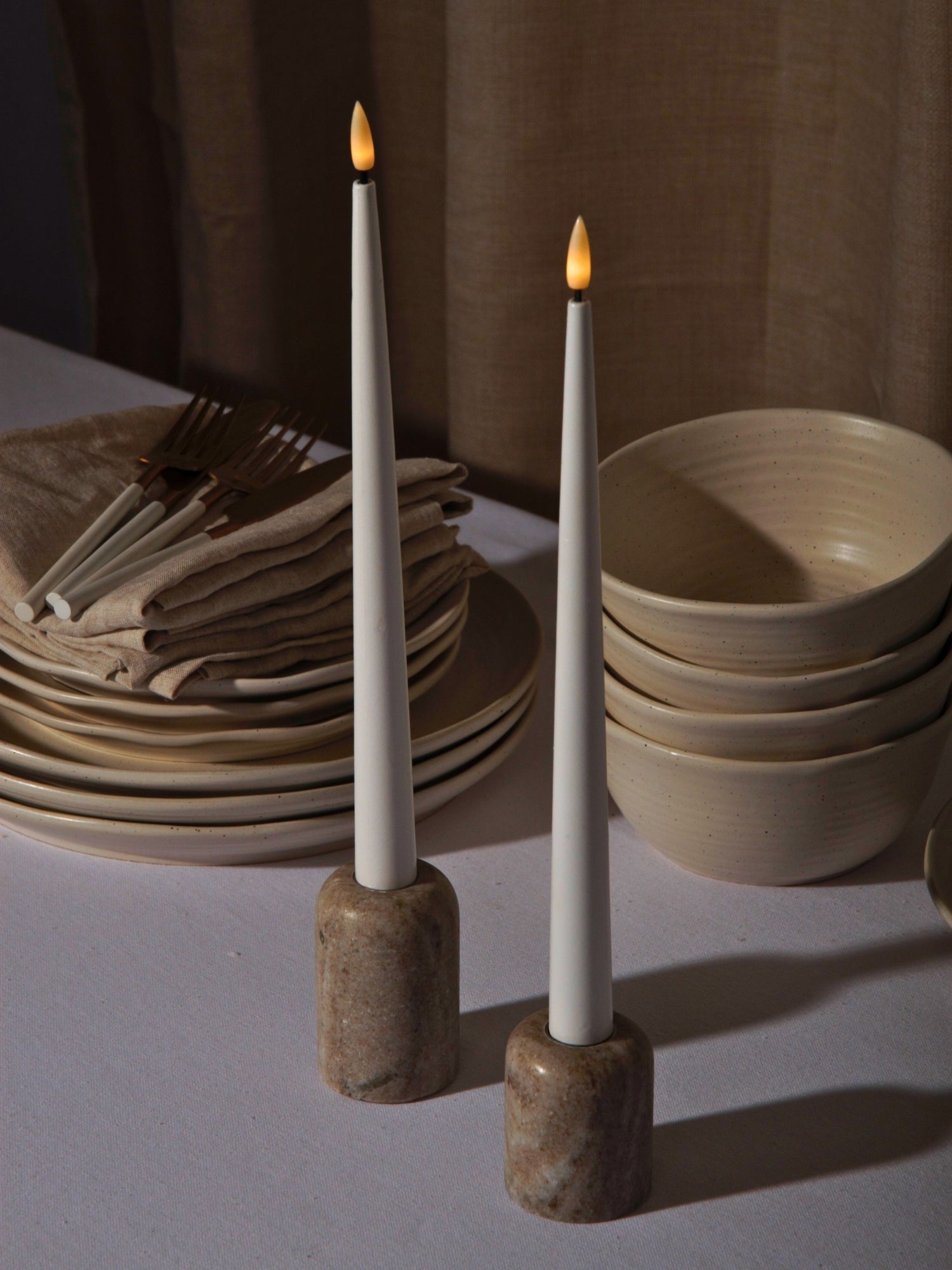 White 31cm LED Taper Candles - Pack of 96