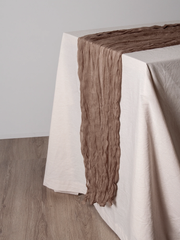 Mocha Cheesecloth Table Runner