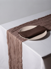 Mocha Cheesecloth Table Runner